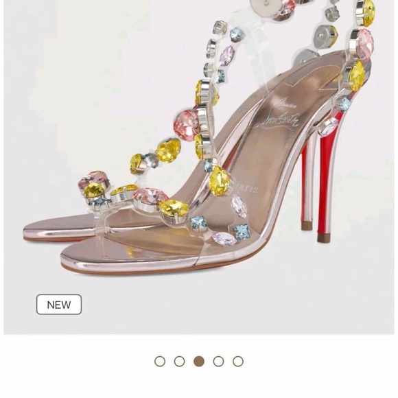Louboutin Multi-Color Gem Slingback Heels - Picture 5 of 5
